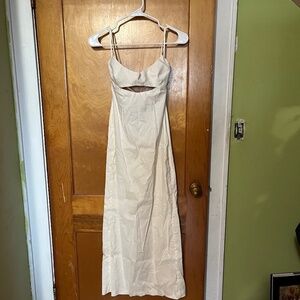 Zara midi dress with front cut out and criss cross back